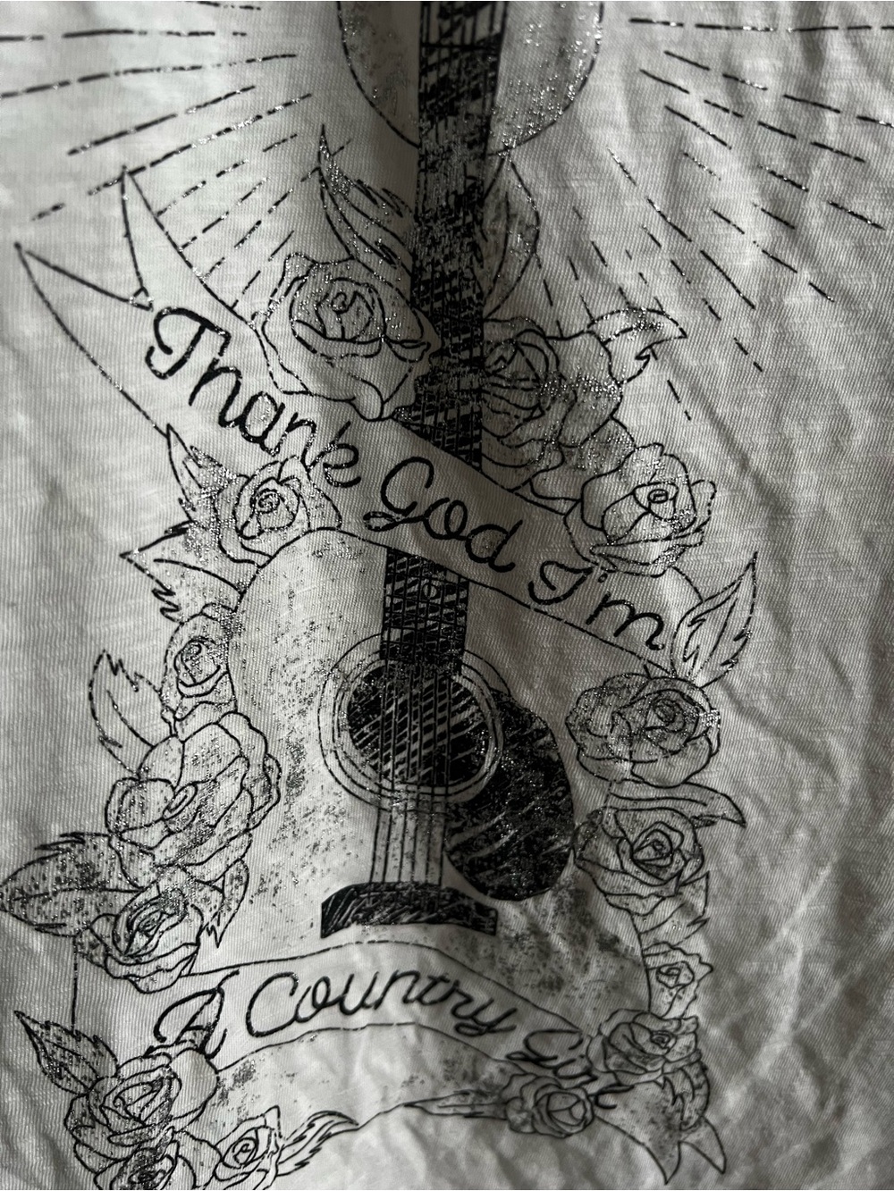 Maurices White Tee with Black Print